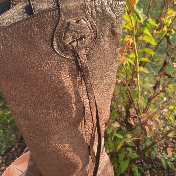 VintageCoach Womens Knee High Riding Boots Size 8 Brown Leather Tassels Western - Picture 5 of 16